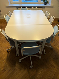 Конференц-стол iKEA-BEKANT + 9 стульев ÖRFJÄLL