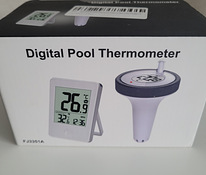 Basseini termomeeter juhtmeta anduriga, toatemperatuur, kell