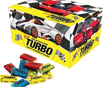 Жвачки Turbo блок жвачек 100 штук со вкусом Тутти-Фрутти