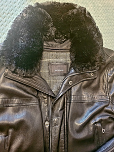Куртка Pierre Cardin, черная кожа.