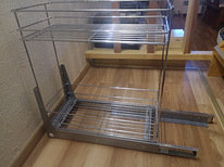 Металлическая корзина с основанием для внутреннего кухонного шкафа 2 шт.