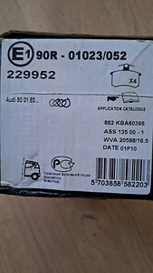 Audi 80 piduriklotsid