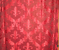 Dekoratiivkangas punane 260 * 150.Viskoos/silk täpiline 5m