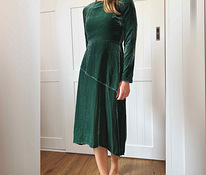 Высококачественное зеленое бархатное платье maje, платье мид