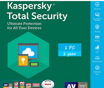 Антивирус Kaspersky Total Security 2021 1ПК 1 год