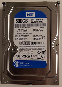 Жесткий диск WD Blue WD5000AAKX 500GB, 3.5'' 7200RPM / SATA3