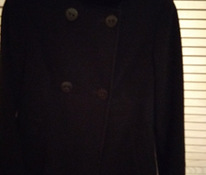 Короткое пальто-пиджак, черное 70см, шерсть 70%, 10% кашемир