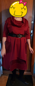 Бордовое платье из двух частей