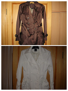 Куртка /пальто белое/коричневое, новое, размер M