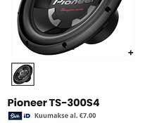Pioneer ts300s4 12" Bass kõlarid 2 tk hind paarile!