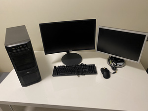 Компьютерный комплект (компьютер, 2x монитора, мышь, клавиат