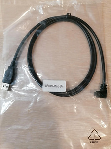 USB kaabel USB A -microUSB 90 kraadi, 1.2m.
