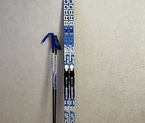 Лыжи беговые с насечками 175см,NNN и палки 125см