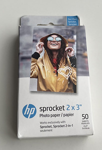 HP Sprocket 2 x 3" Zink Photo Paper , 50 pack 2x3