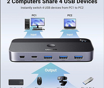 UGREEN USB 3.0 переключатель-селектор для 2 компьютеров с 4 USB 3.0