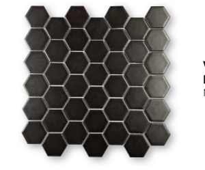 30x30 mosaic Black Medium Hexa