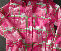 Розовая детская куртка в клетку 140 р.