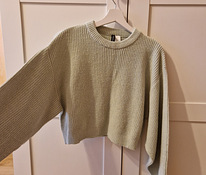 Зеленый укороченный свитер