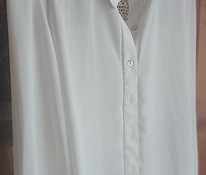 MANGO Белая блузка с кружевом