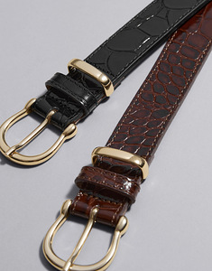 &OtherStories croc leather belt, brown, XS