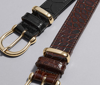 &OtherStories croc leather belt, brown, XS