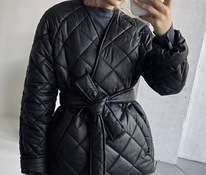 Padded quilted belted warm coat jacket kimono