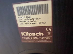Klipsch RF-82 II Black kõlarid (2tk) (3 foto / 4)
