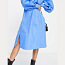 Голубое свободное платье с объёмными рукавами (фото #1)