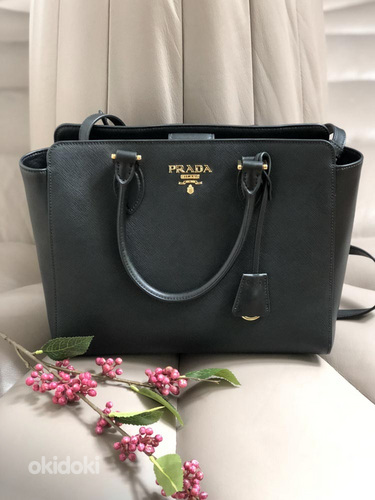 PRADA Borsa a Mano Saffiano Soft Calf Nero Tallinn okidoki