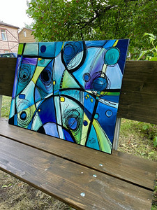 "Unistuste ringid", akrüülmaalimine, 60x80, One-of-a-Kind (2 foto / 3)