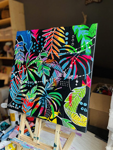 "Džunglist", akrüülmaalimine, 50x50, One-of-a-Kind (2 foto / 3)