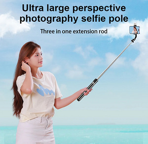 Portable selfie foldable wireless tripod stick 170cm + light (3 foto / 3)