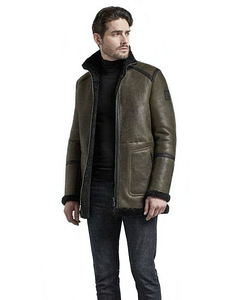 Naturaalne kahepoolne lambanahast mantel BELSTAFF (50, 52) Itaalia (5 foto / 9)