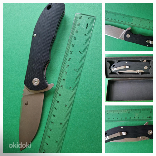 Складной карманный нож CH3504 Flipper D2 Blade G10