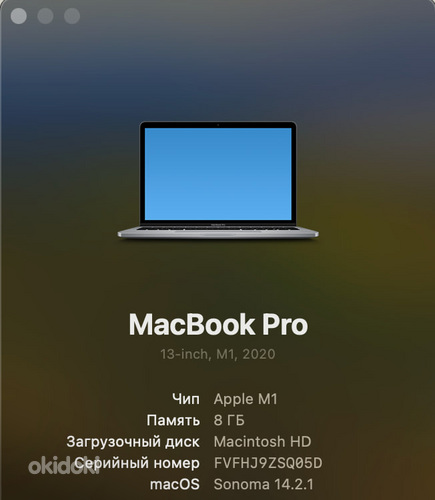 Macbook Pro M1 13" 8 Gb, 256 Gb, rus (foto #3)