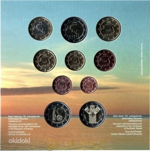 Эстонский набор монет. ЭВ 100, 2018 БЕ (фото #2)