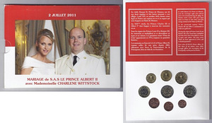 Набор монет Монако 2011 BU