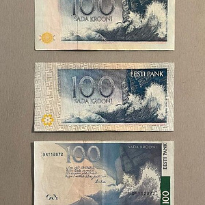 Eesti 100 kroonide komplekt 1992,1994, 2007 (2 foto / 4)