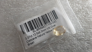 Tsitriin; loomulik; 3,37 ct; paranemist pole; Brasiilia. (3 foto / 3)