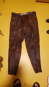 Штаны , брюки кожаные байкерские винтажные