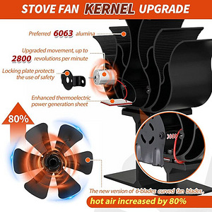 6 teraga ahjuventilaator / kamina ventilaator + termomeeter (3 foto / 5)