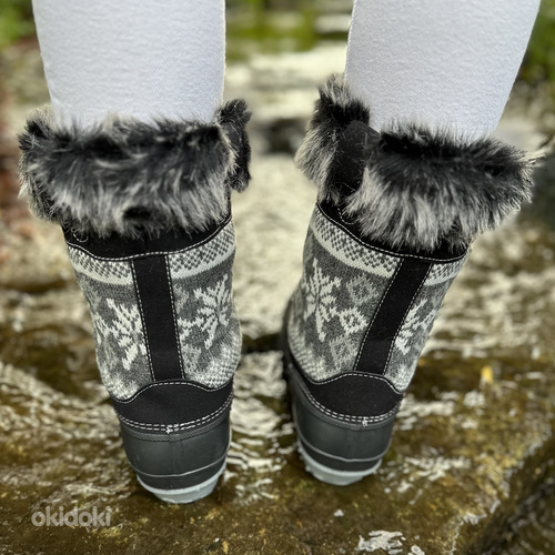 Грязевые и зимние ботинки средней высоты с тканым узором (фото #2)