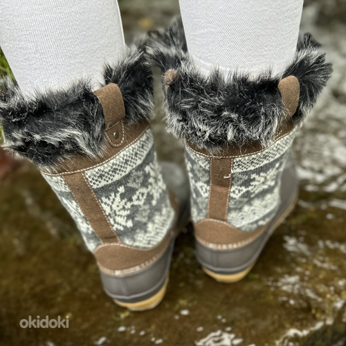 Грязевые и зимние ботинки средней высоты с тканым узором (фото #6)