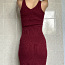 Burgundia kleit, soe kudum, väljalõikega (foto #2)