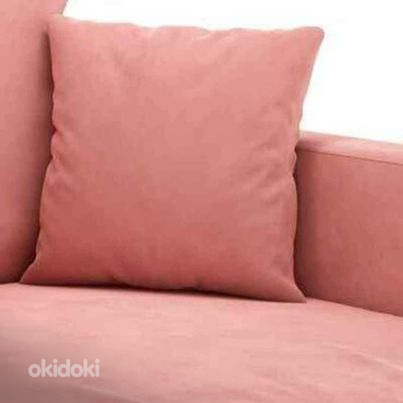 2-местный бархатный розовый диван (фото #4)