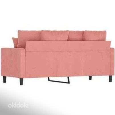 2-местный бархатный розовый диван (фото #5)