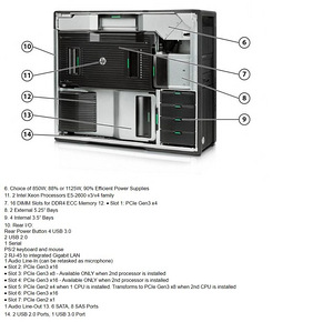 HP Z840 2x Xeon E5-2696v4 256GB 1TB NVME NVIDIA P5000 2x 10G (8 foto / 10)