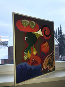 Exceptional painting on canvas with a frame. (2 foto / 2)