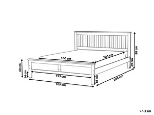Voodi 160x200 Puidust king size voodi "MAYENNE" *UUS (2 foto / 6)