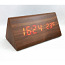 Деревянные светодиодные часы с будильником и термометром (фото #1)